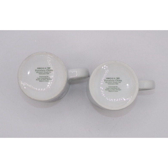 Vintage Topco Ribbons & Tree Christmas Tree Set 2 Coffee Mug Cocoa Mug Treat Mug - Picture 8 of 12